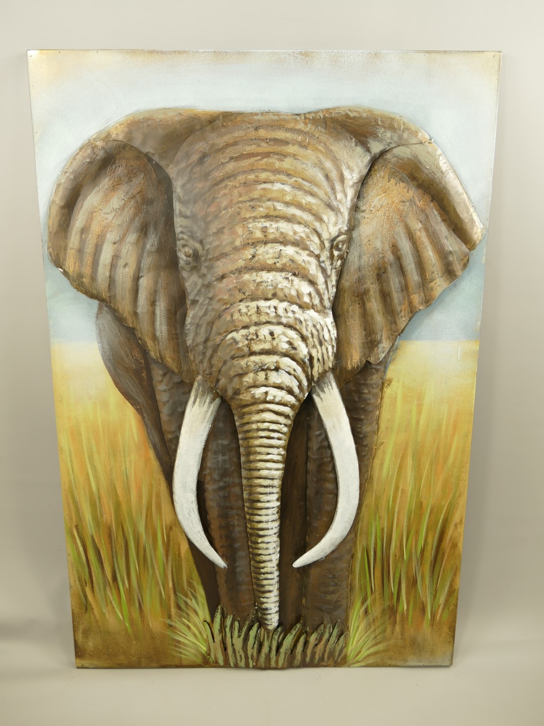(*)Metallbild Eisen(3D)Elefant H.120x80cm (*)Metallbild Eisen(3D)Elefant H.120x80cm