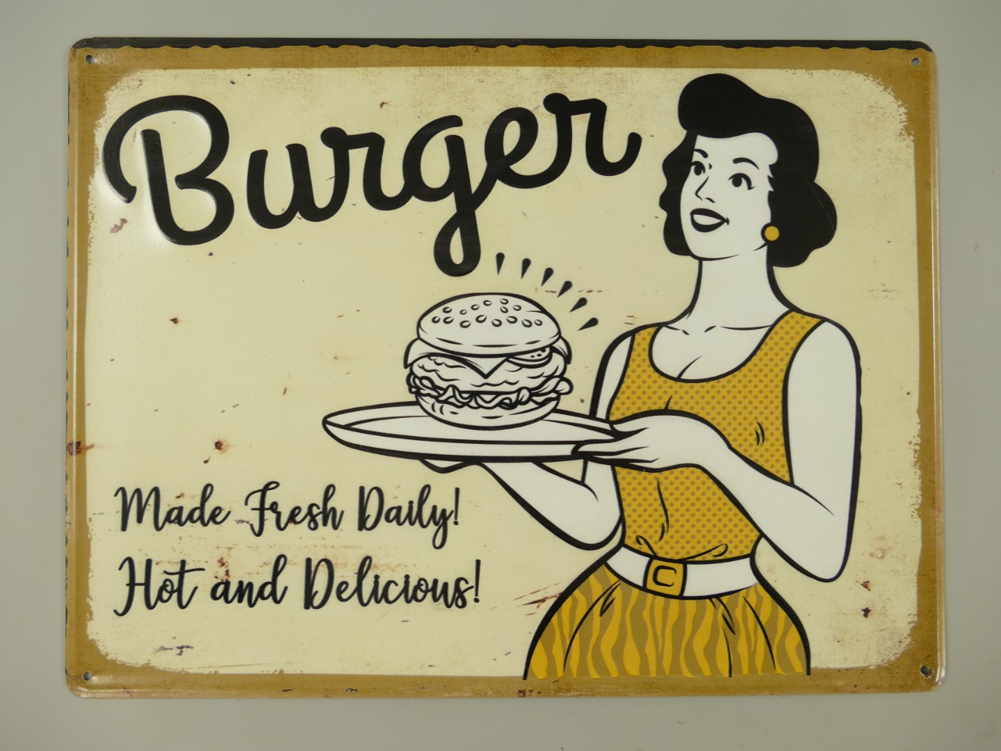 *ANG. Wandschild(Gestanzt) Burger L.40x30cm *ANG. Wandschild(Gestanzt) Burger L.40x30cm