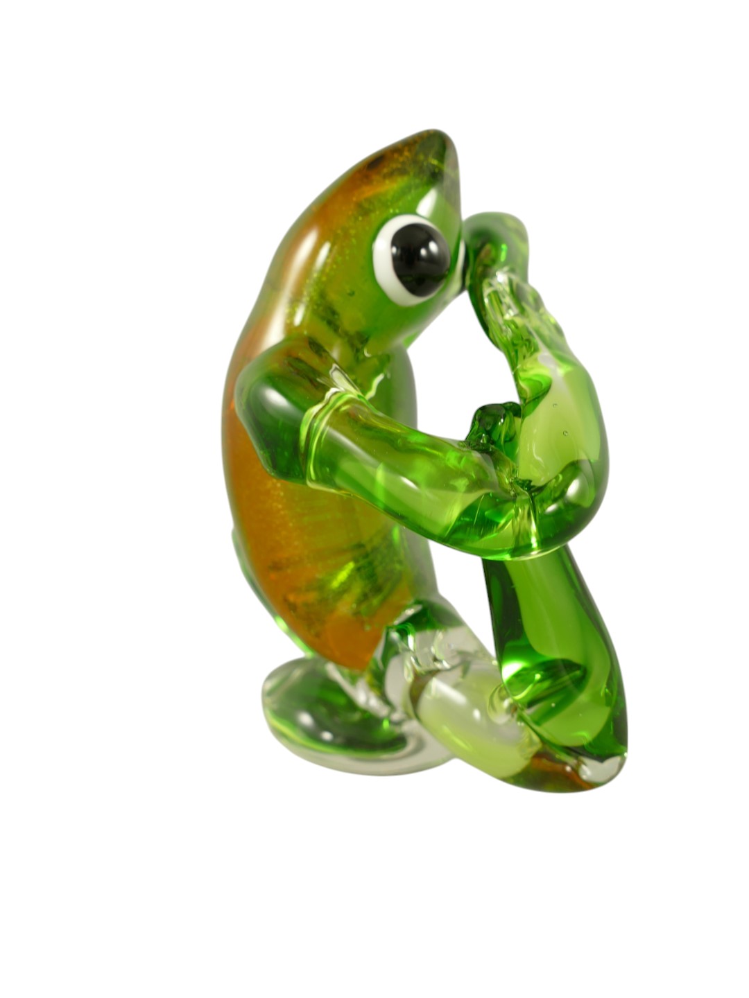 *ANG. Glasfigur Frosch farbe H.15cm