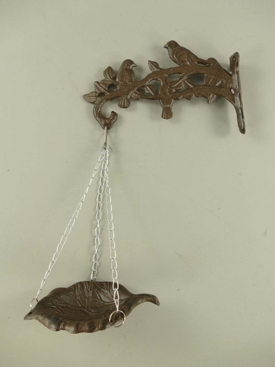 Wand vogeltränke rustikal braun H.43x25cm