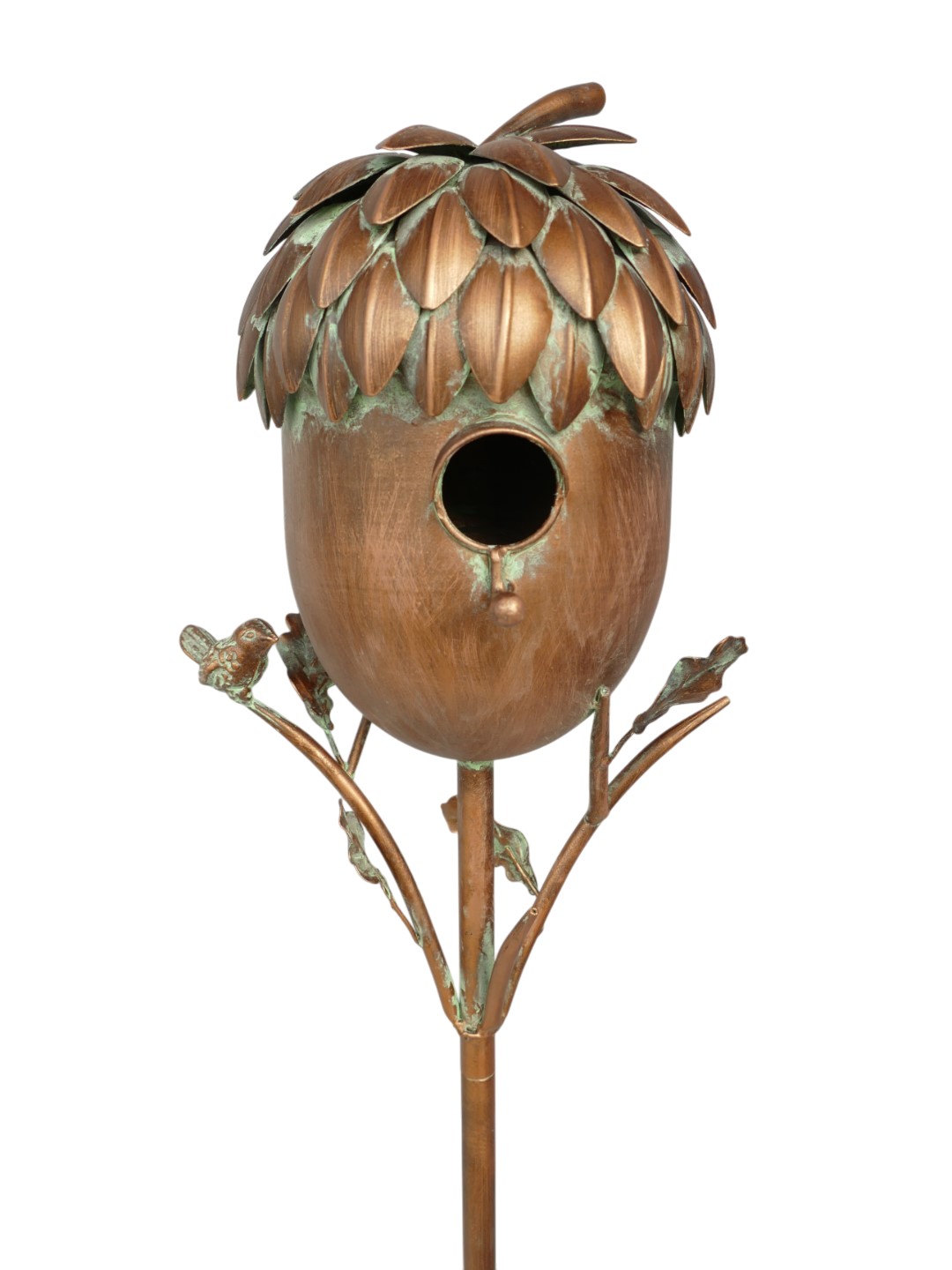 *ANG./OKT. Vogelhaus Eichel Kupfer farb. H.170cm *ANG./OKT. Vogelhaus Eichel Kupfer farb. H.170cm