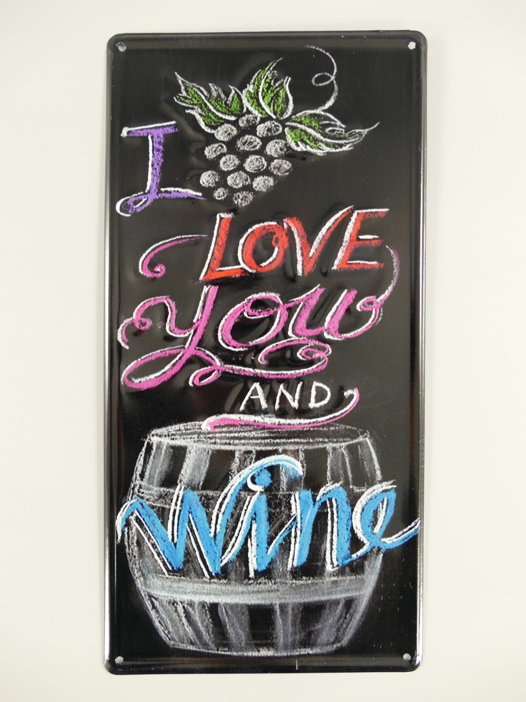 *ANG. Wandschild Eisen I Love You/Wine H.40cm
