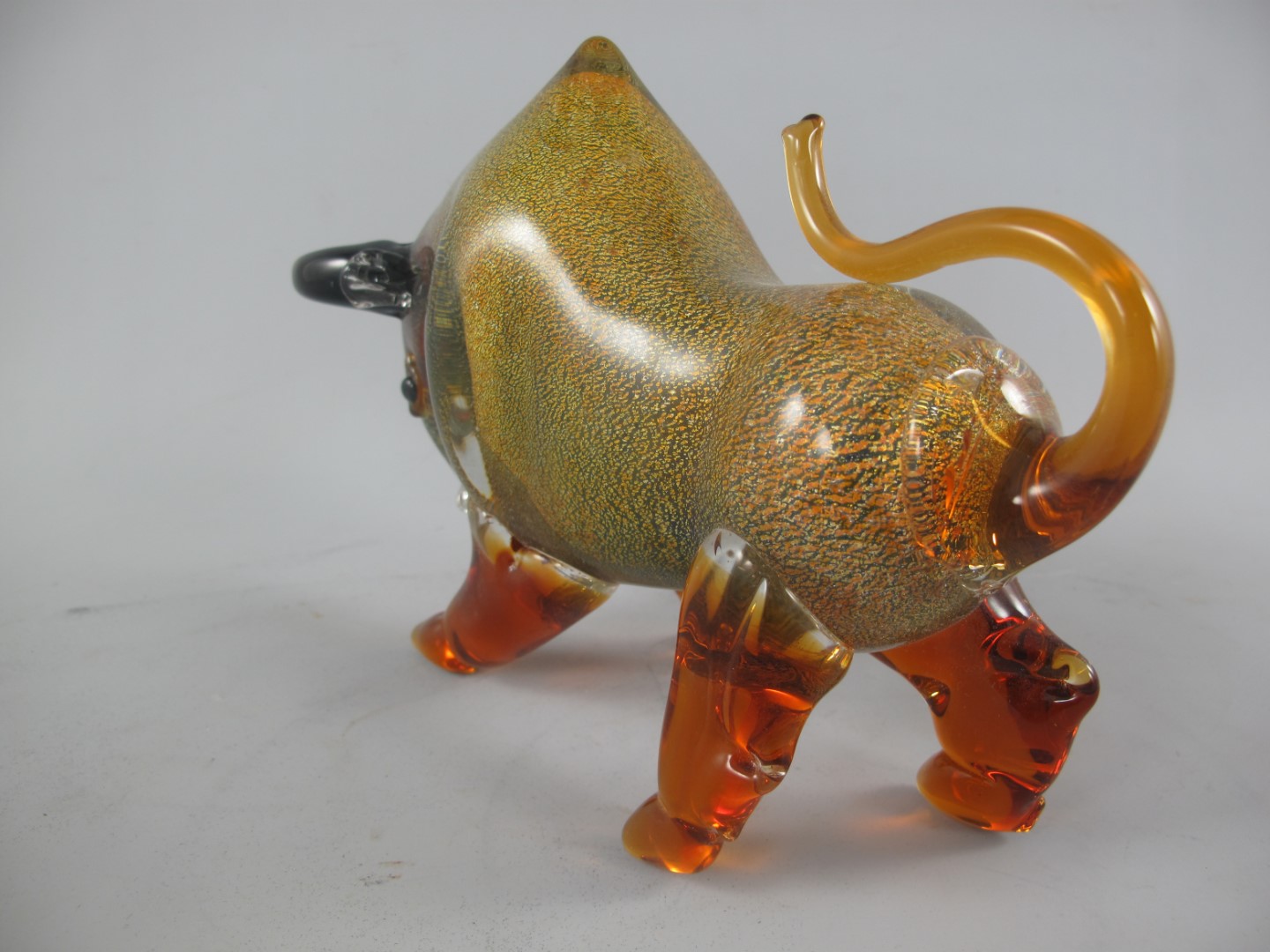 Glasfigur Bülle farbe L.25x16cm