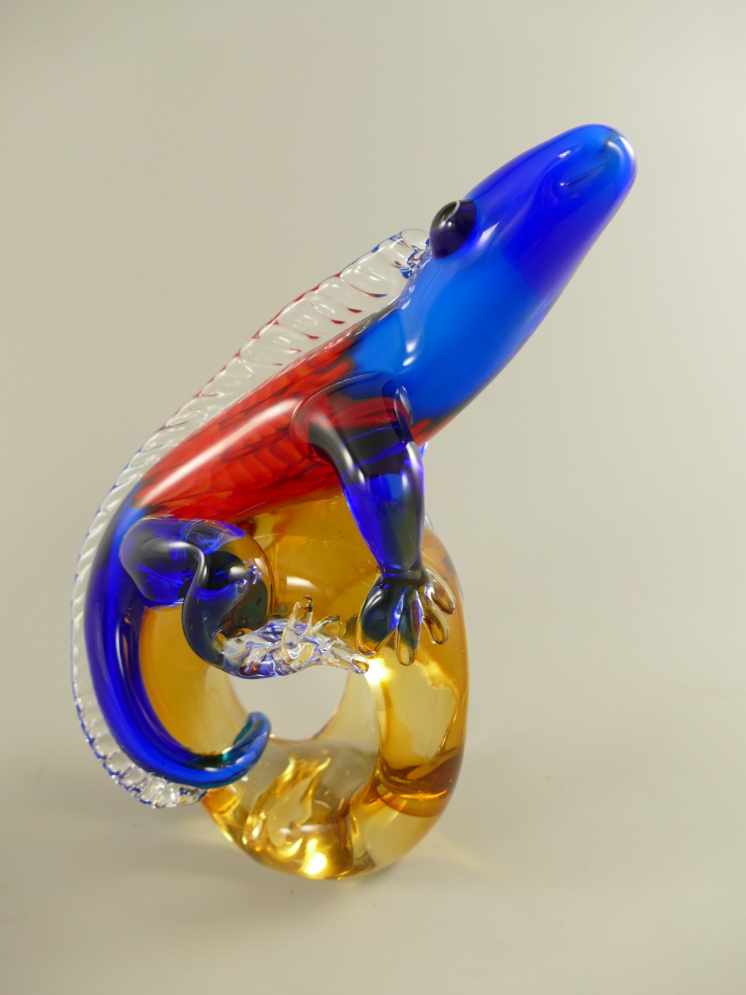 Glasfigur Chamäleon farbe H.23x20x12cm