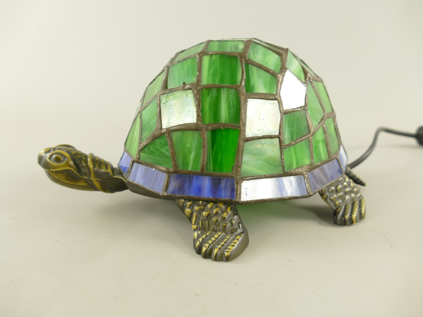 Lampe Tiffany Schildkröte Grun fassung E14 L.22cm