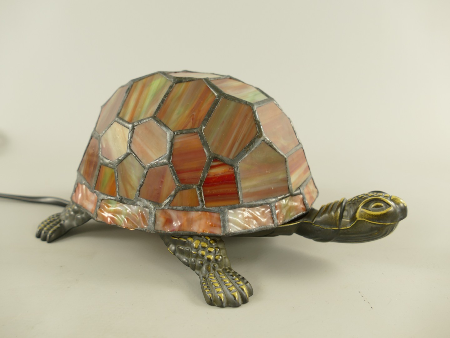 Lampe Tiffany Schildkröte Rot fassung E14 L.22cm