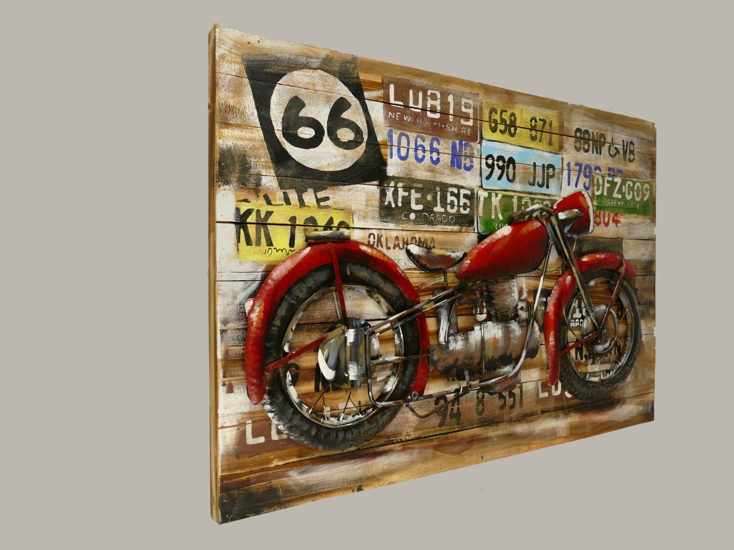 (*)Metallbild (3D) Eisen Motor L.120x80cm