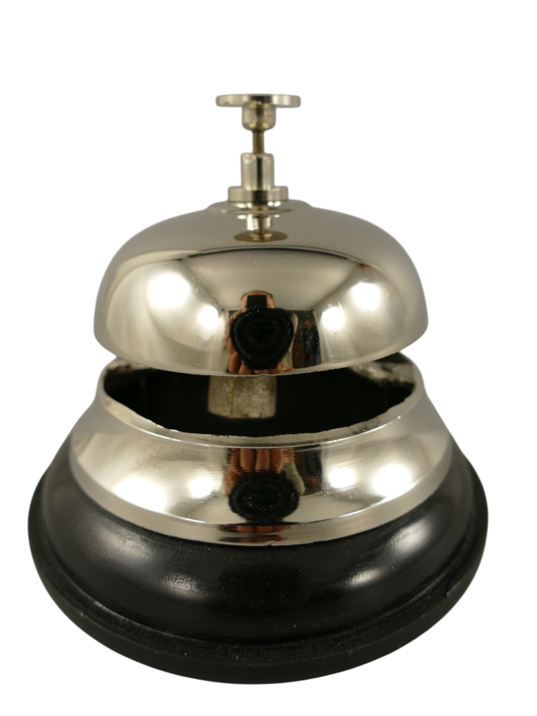 *ANG./JAN. Hotelglocke vernickelt  H.10-D.12cm