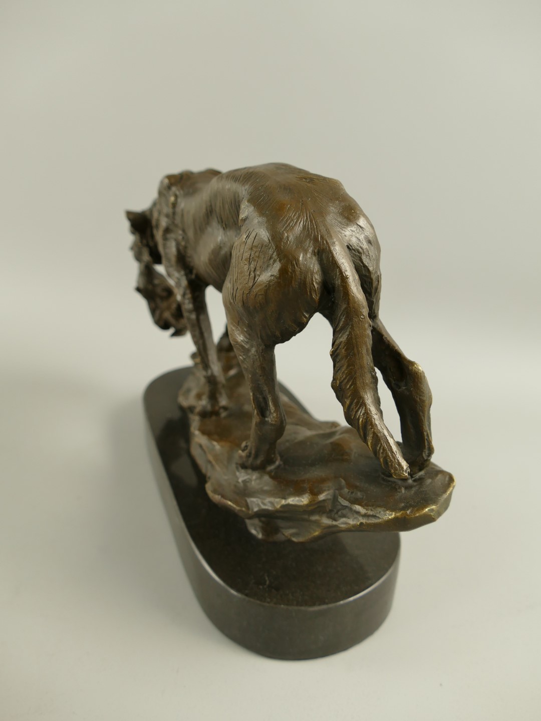 Bronze Figur Wolf mit Jungtier H.20x24cm
