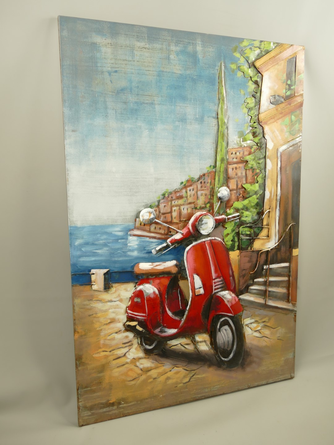 (*) Metallbild (3D) Eisen Scooter H.120x80cm
