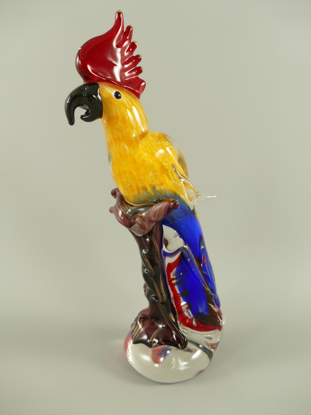 Glasfigur Papagei farbe H.32cm