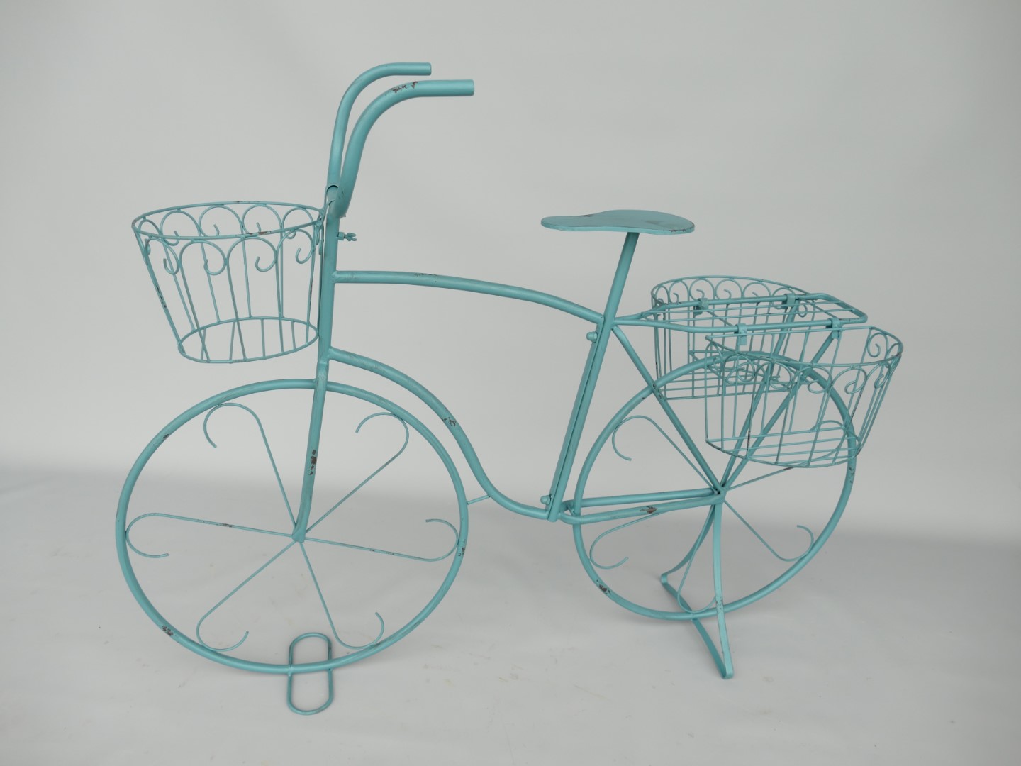 (*S) Blumen FAHRRAD rustik blau L.112cm