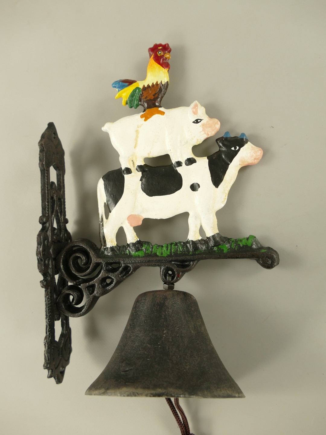 Wandglocke Kuh Schwein Huhn Gußeisen H.26cm Wandglocke Kuh Schwein Huhn Gußeisen H.26cm