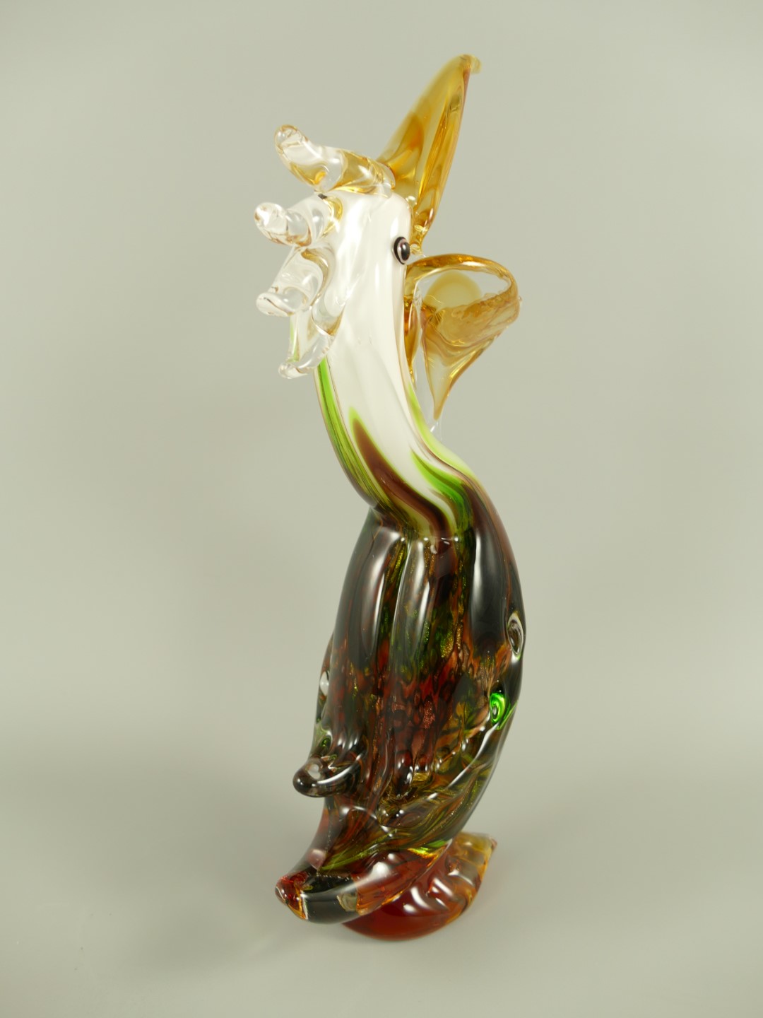 Glasfigur Pelikan farbe H.38cm