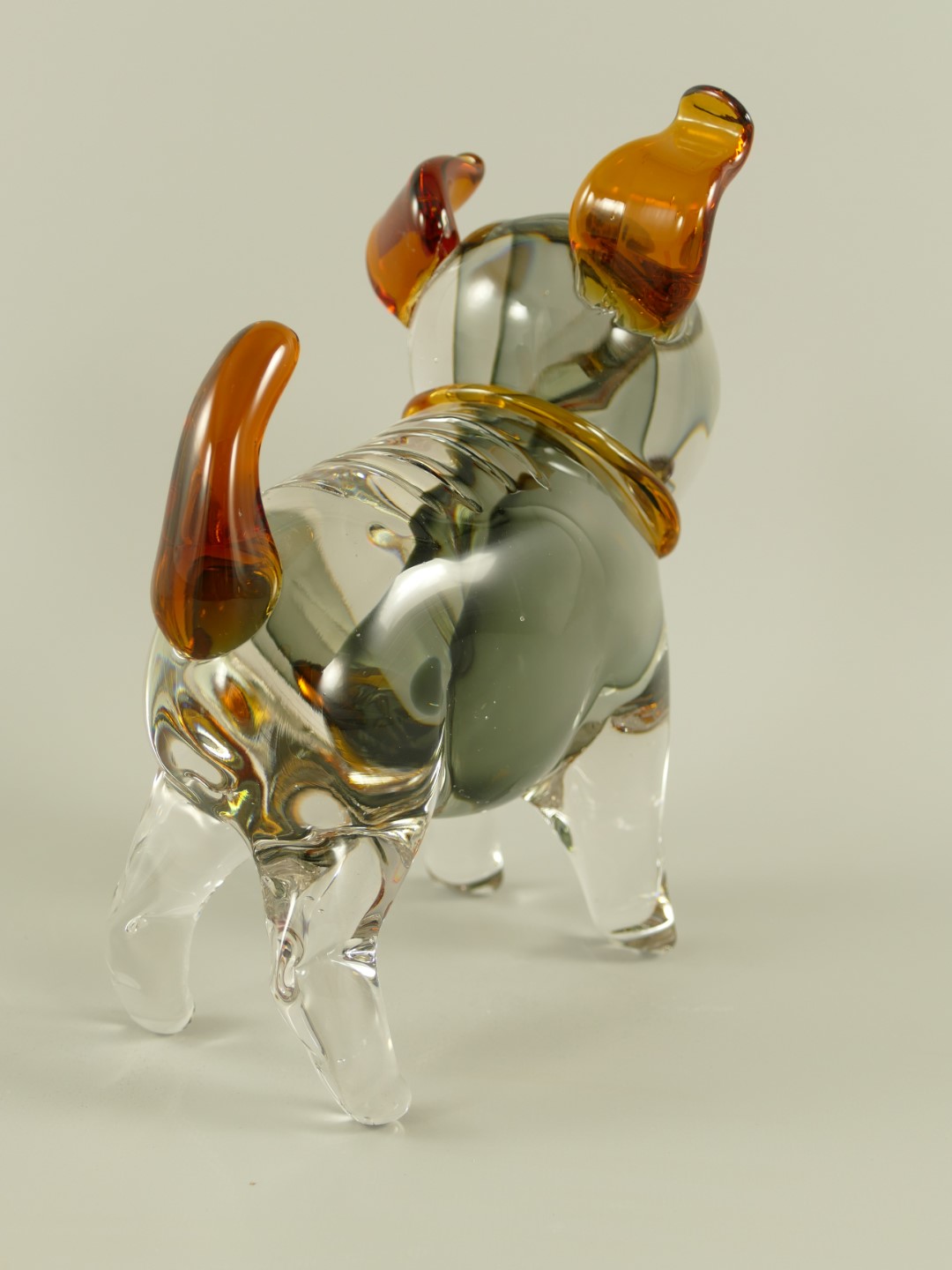 Glasfigur Hund farbe H.22cm
