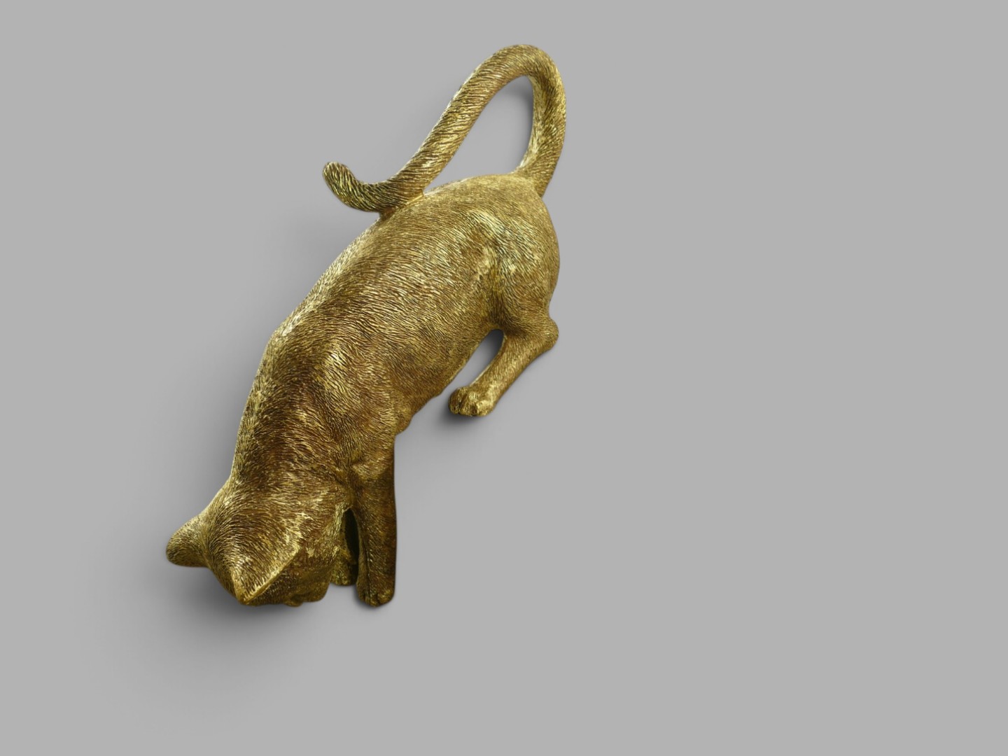 Katze die nach unten schaut Polystein H.40cm