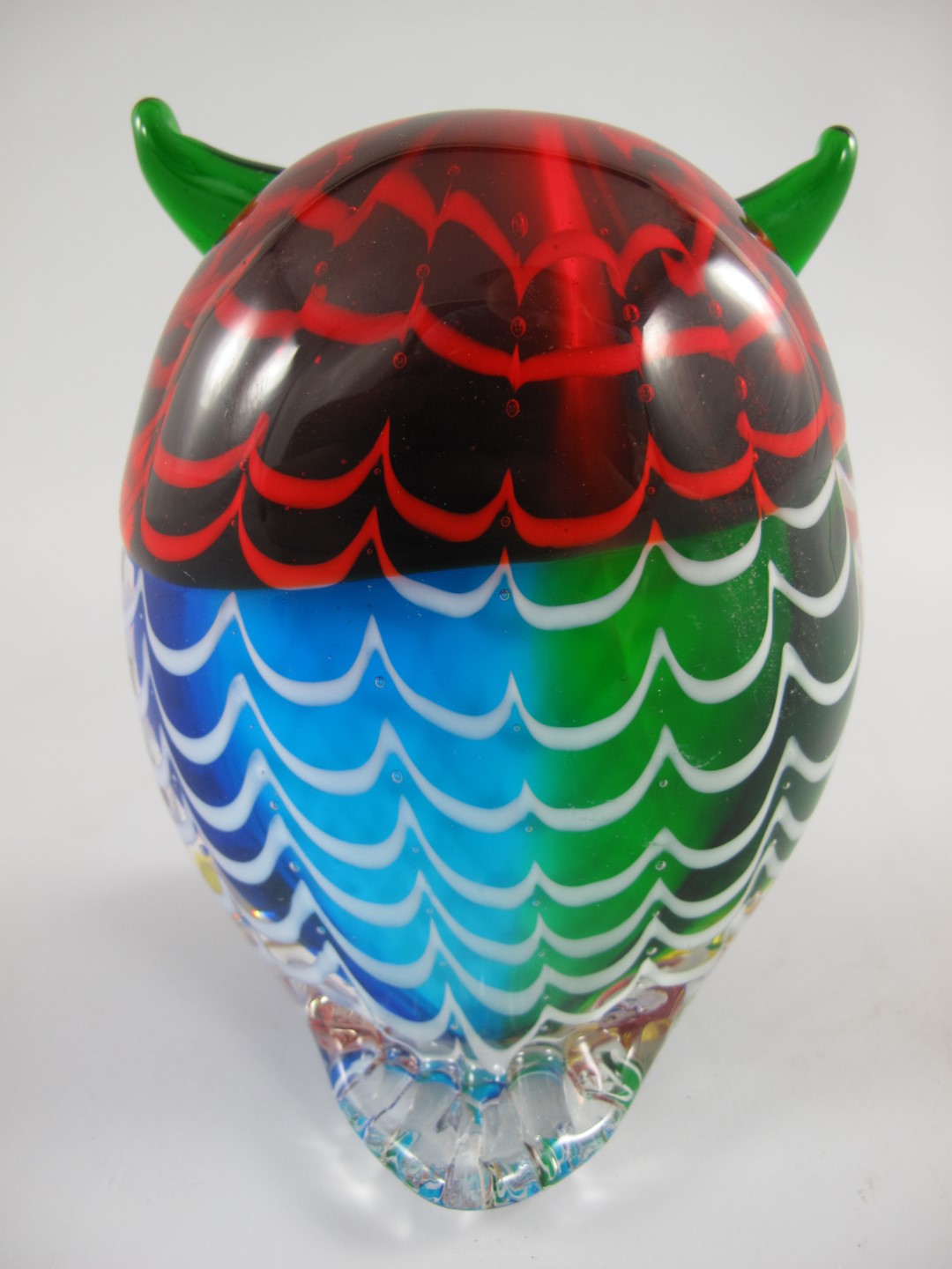 Glasfigur Uhu farbe H.13x10cm