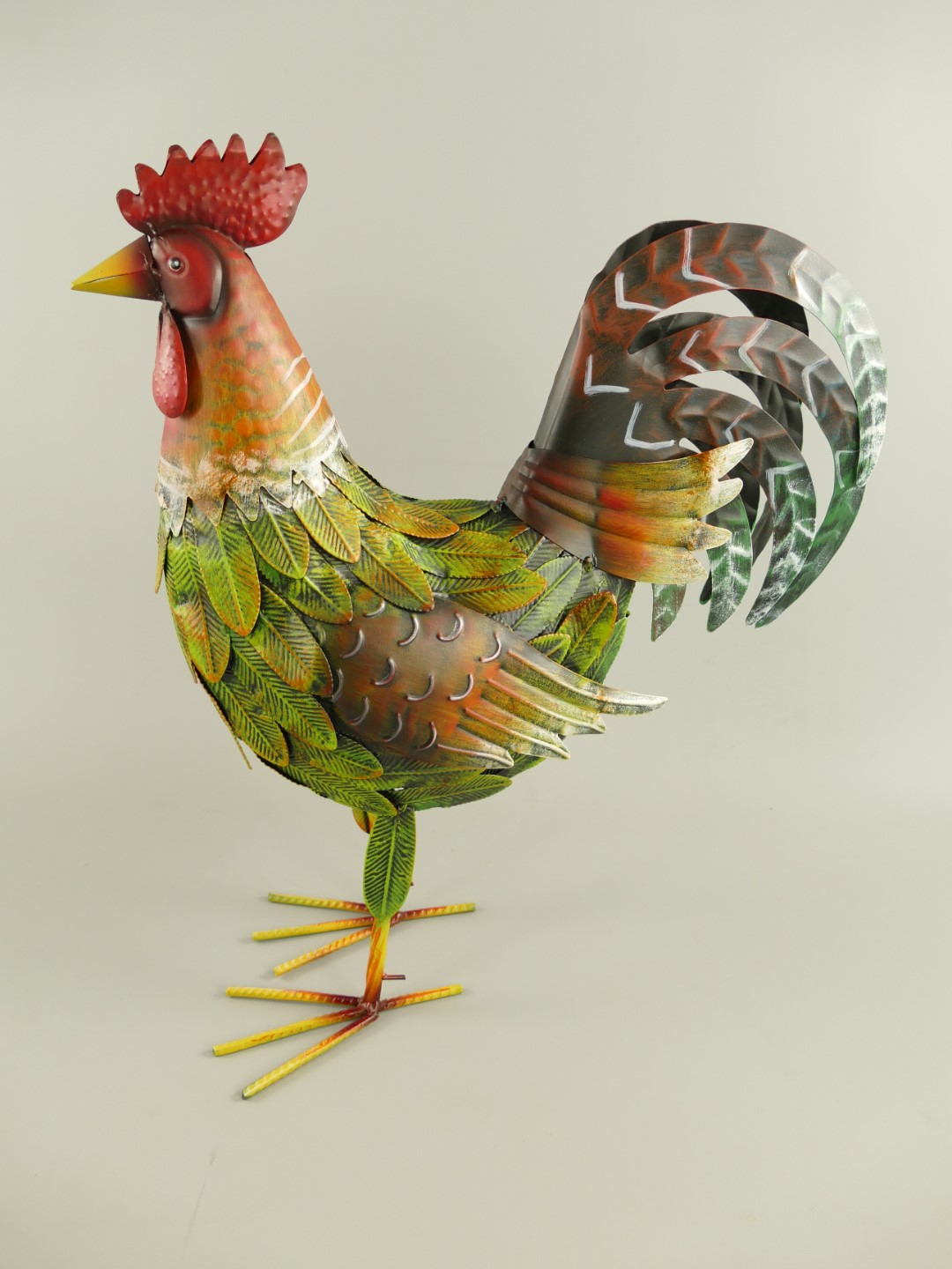 Hahn Eisen farbig H.48x42cm