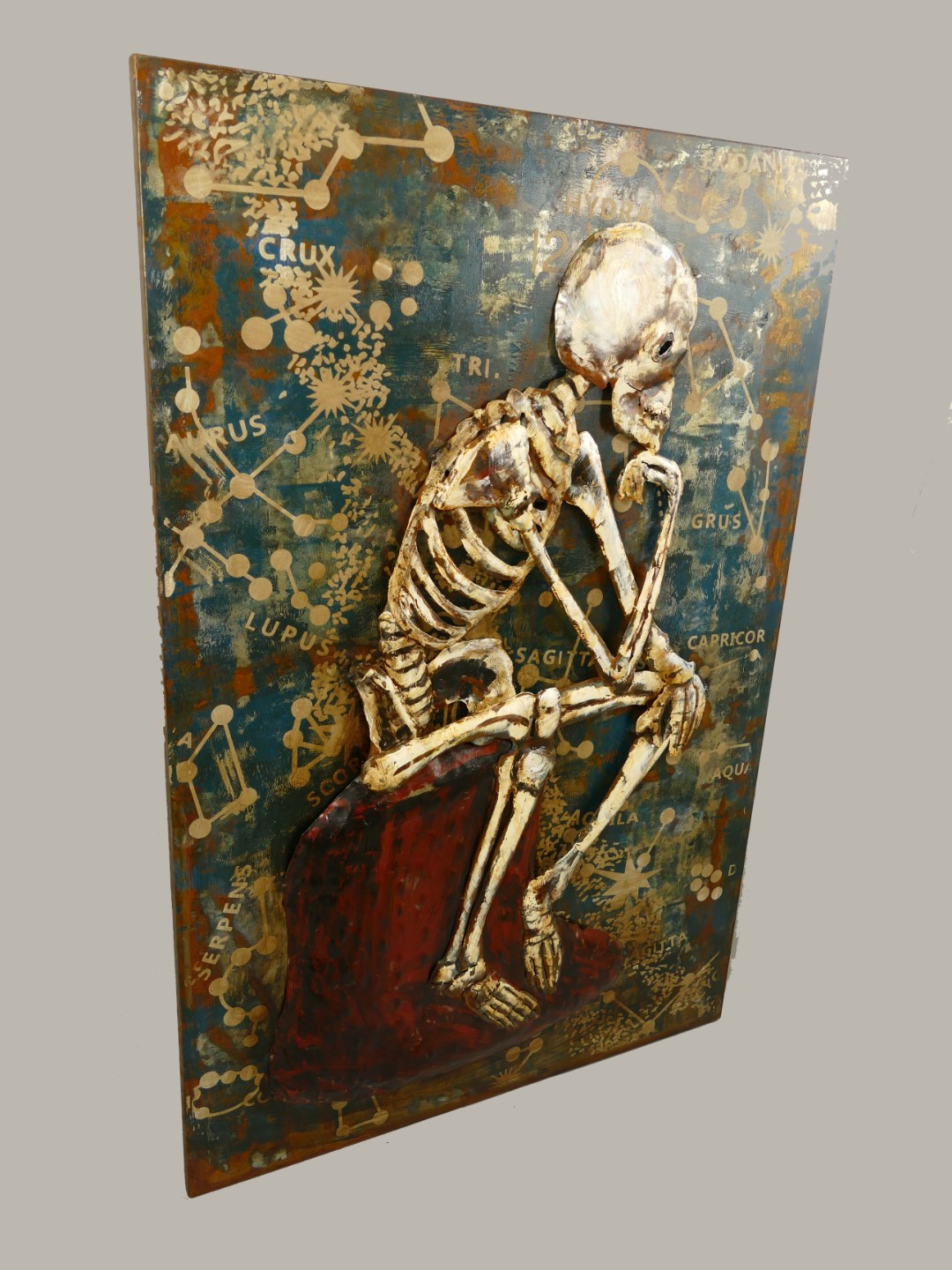 (*)Metallbild (3D) Eisen skelett H.120x80cm
