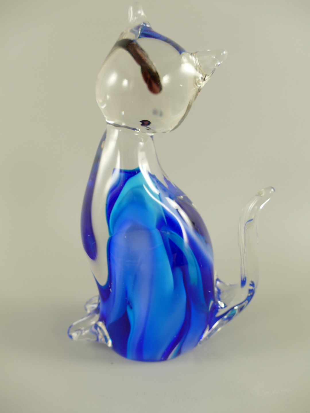 Glasfigur Katze farbe H.20x12cm