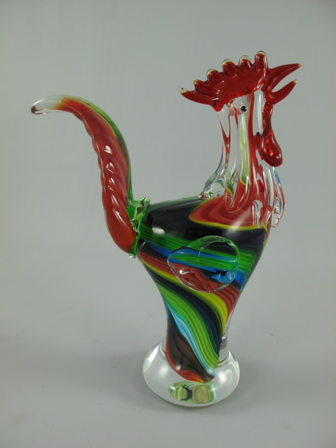 Glasfigur HAHN farbe H.28x22cm