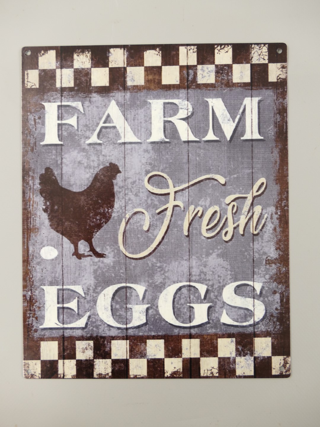 Wandschild Eisen Farm Fresch Eggs H.25x20cm