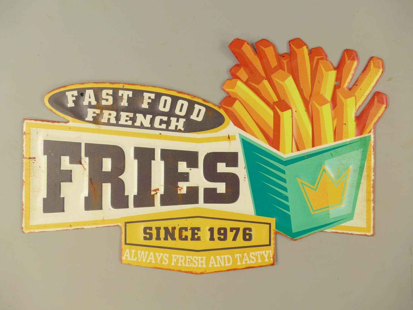 Wandschild Fries Fast Food L.39x25cm