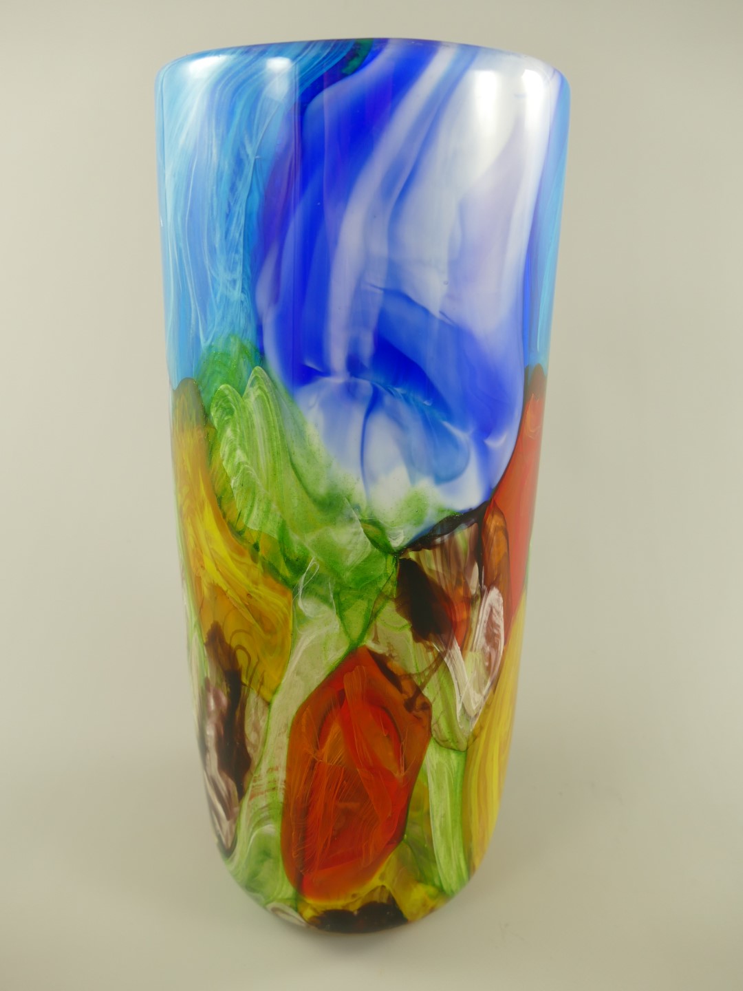 Glas Vase farbe H.36x16cm