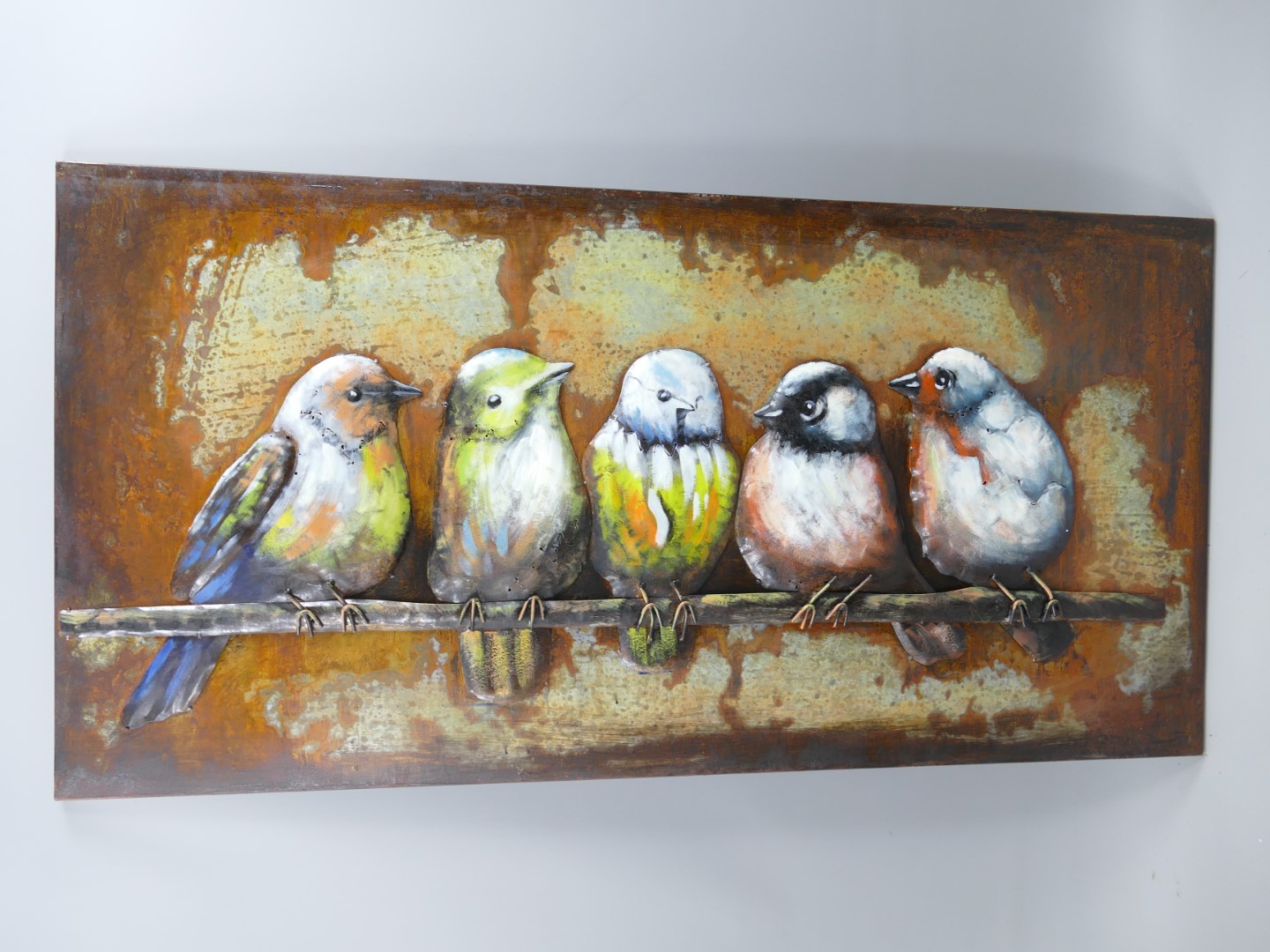 (*) Metallbild (3D) Eisen Haussperling L.120x60cm