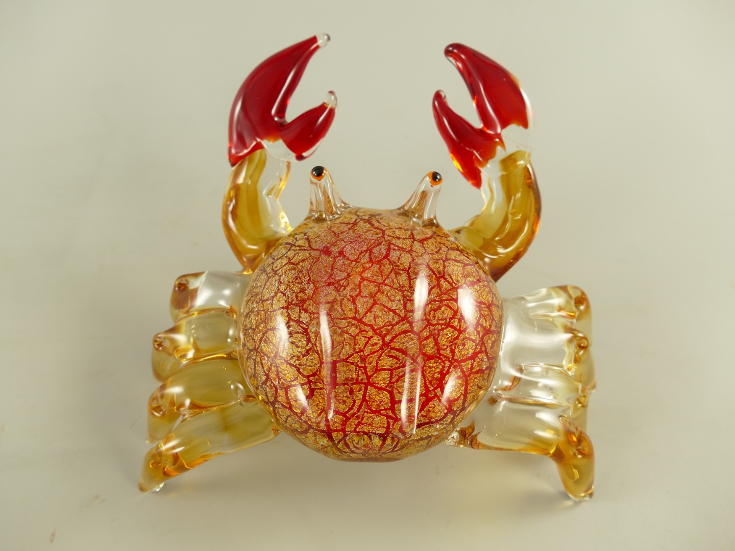 Glasfigur Murano styl Krabben farbe L.20cm