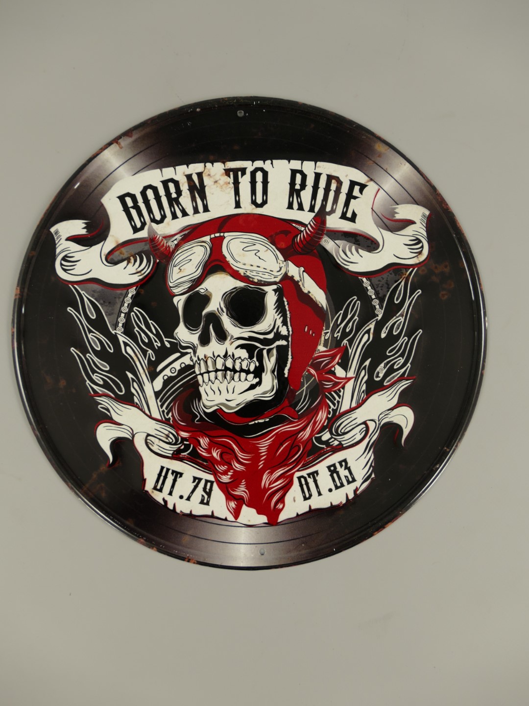 Wandschild Eisen Born To Ride D.30cm