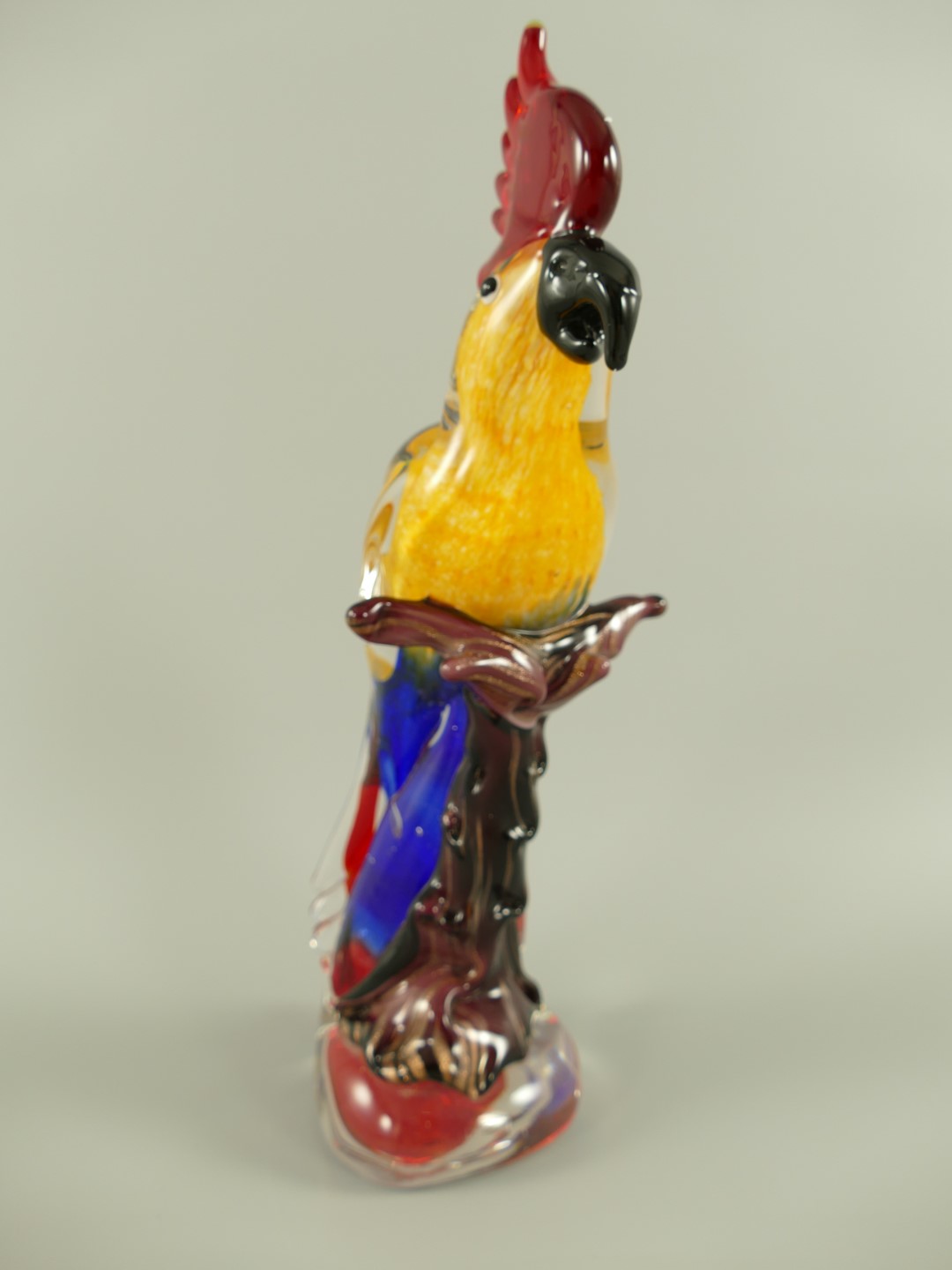Glasfigur Papagei farbe H.32cm