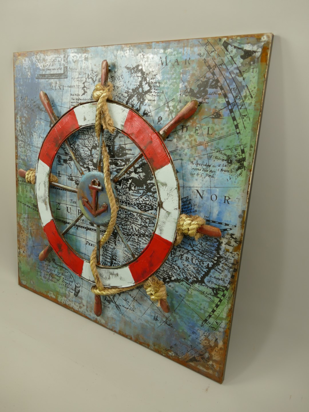 (*)Metallbild (3D) Eisen Steuerrad L.80x80cm