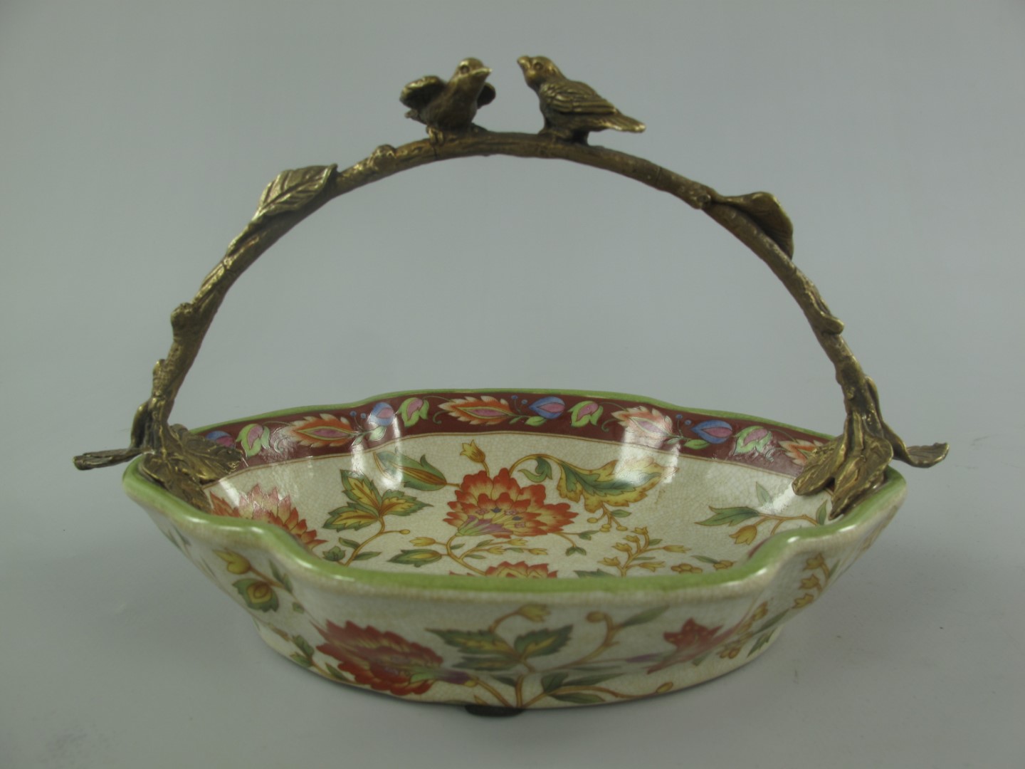 Schale FARBIG!! Porzellan/Messing L.20x13x13cm Schale FARBIG!! Porzellan/Messing L.20x13x13cm