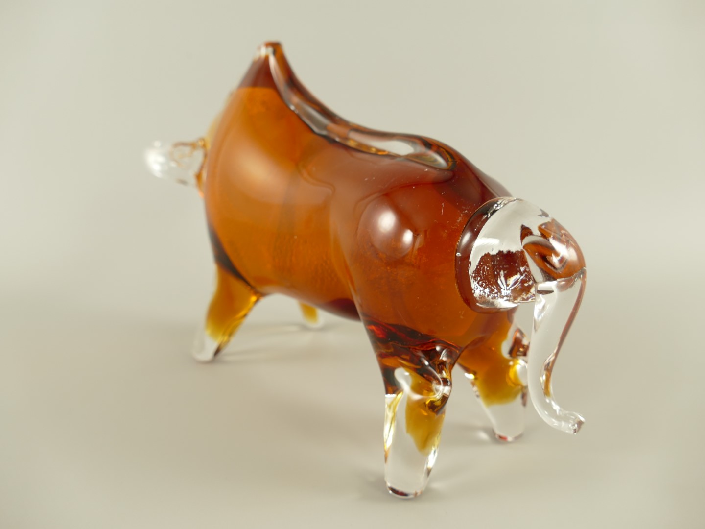 Glasfigur Bülle farbe L.30x9cm