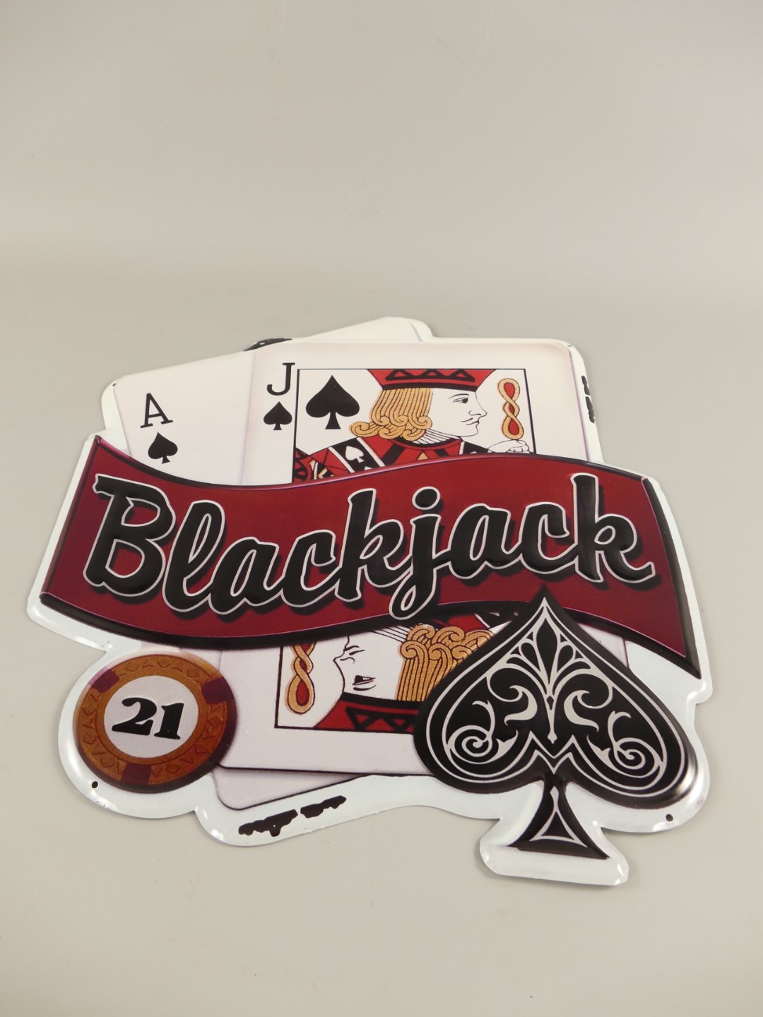 *ANG. Wandschild(Gestanz)Eisen Blackjack H.49x45cm