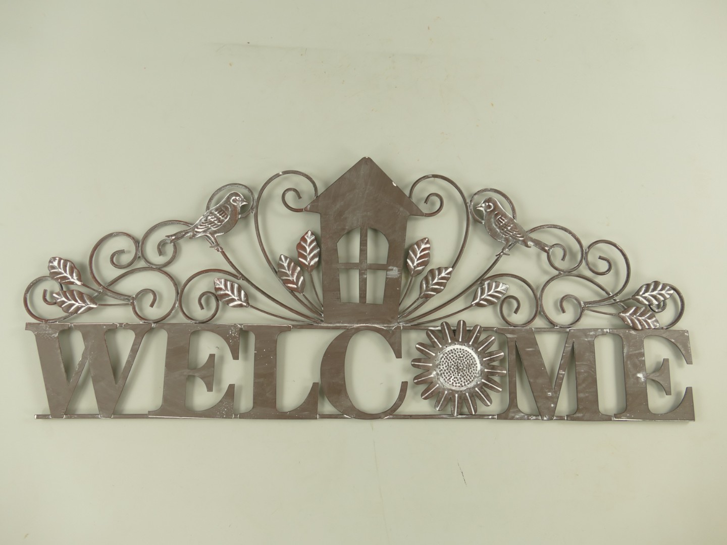 Wand Ornament Welcome rustikal Eisen L.74cm