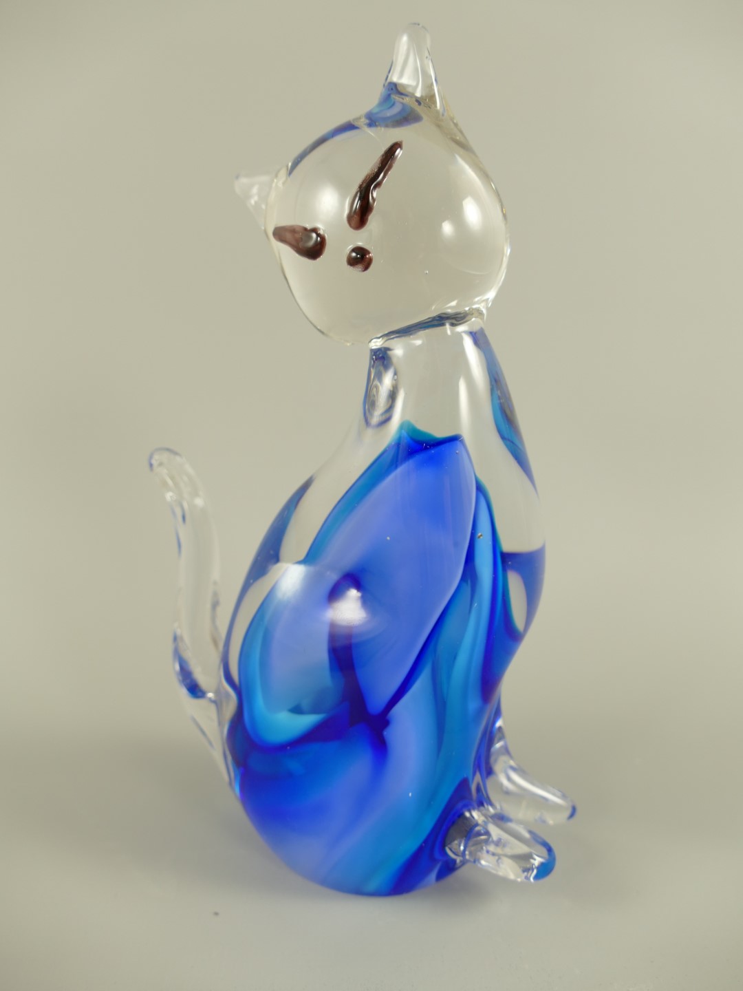 Glasfigur Katze farbe H.20x12cm