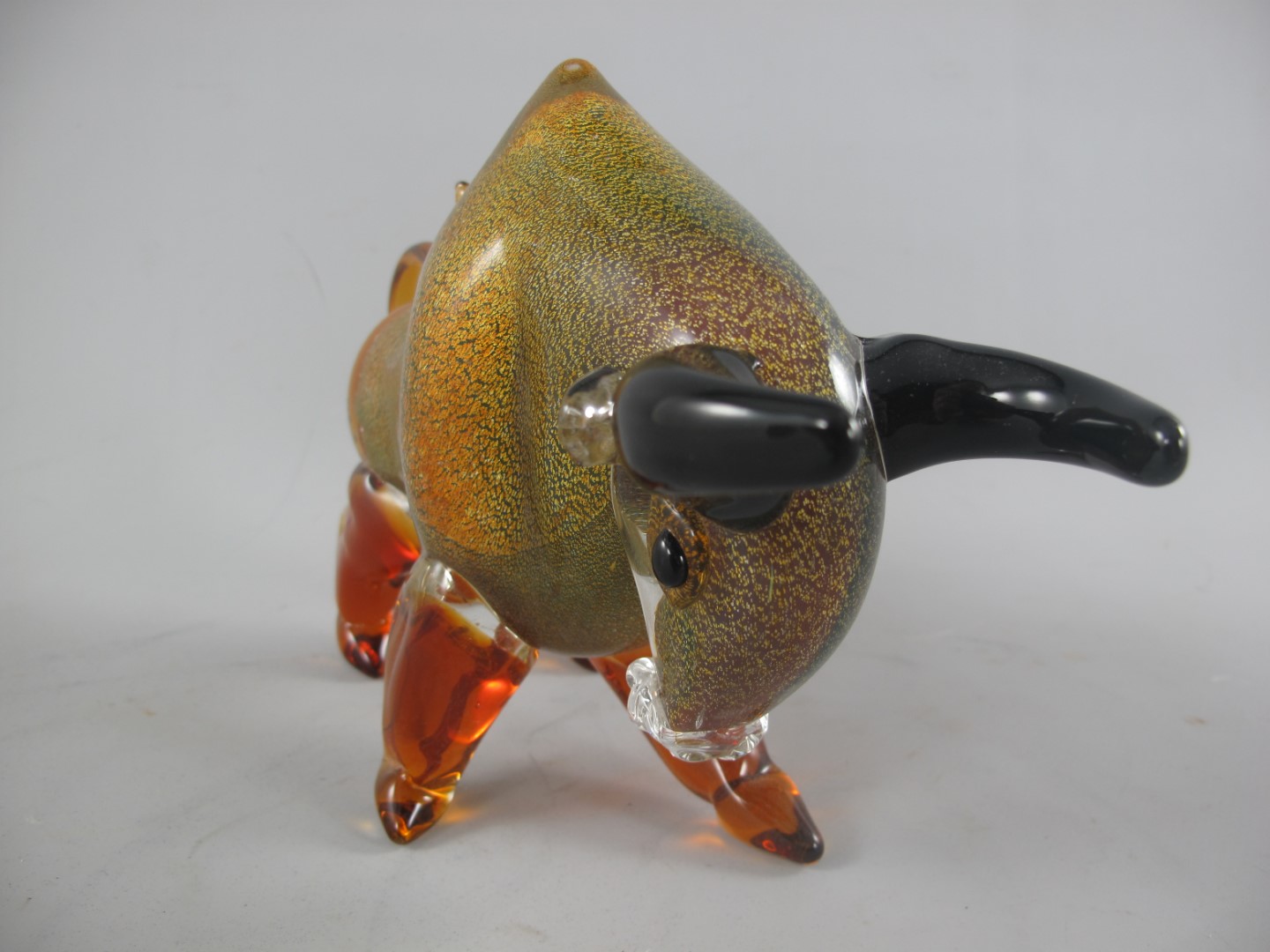 Glasfigur Bülle farbe L.25x16cm