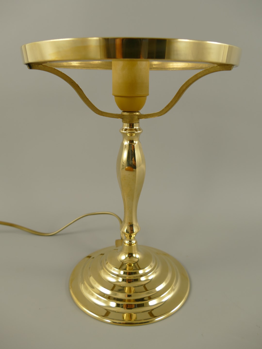 Pilzlampe FUSS!! GLATT! Messing (OHNE GLAS) H.37cm