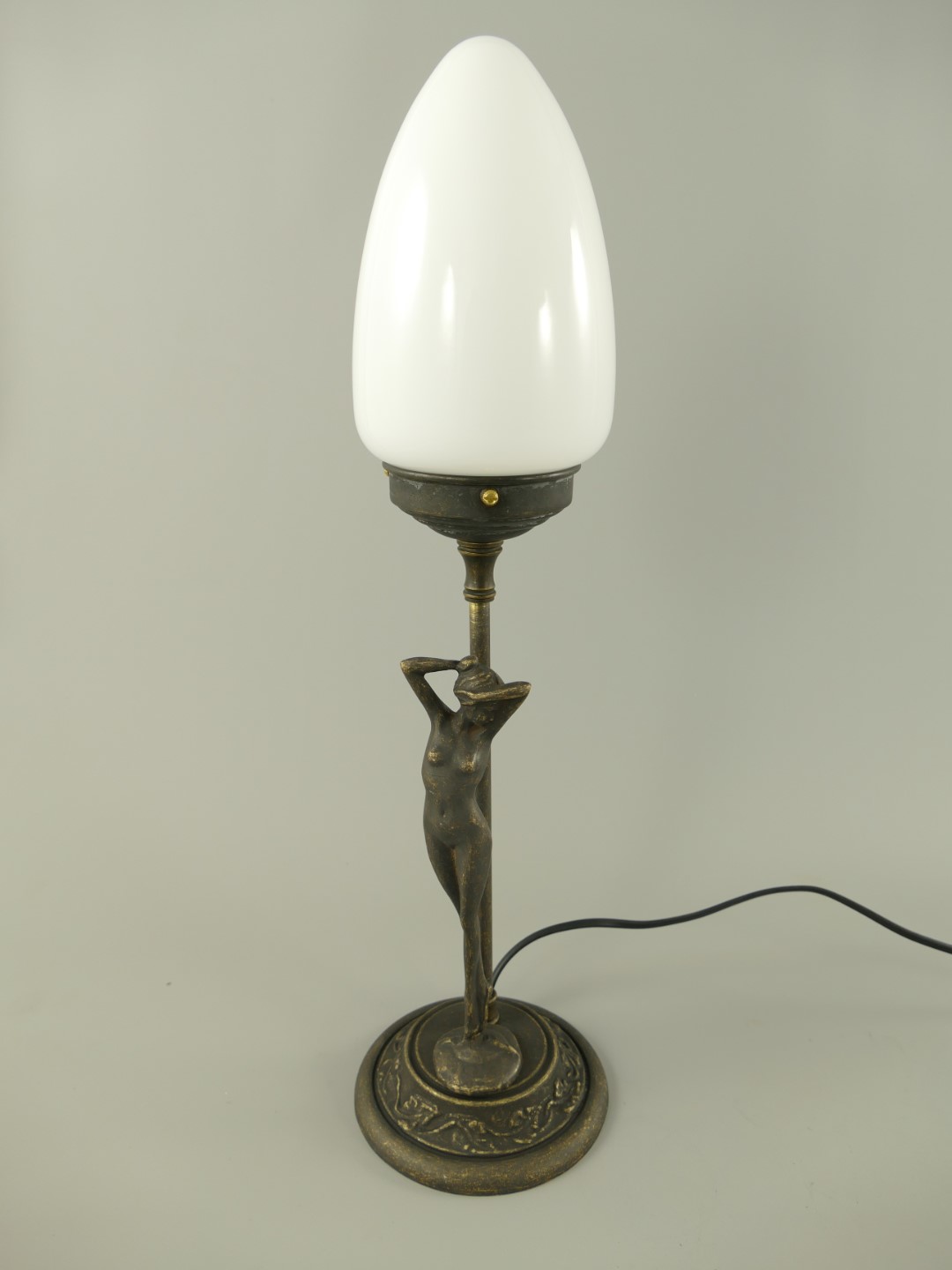 Stehlampe E14 Mes. brüin Schirm(215.015H20) H.52cm