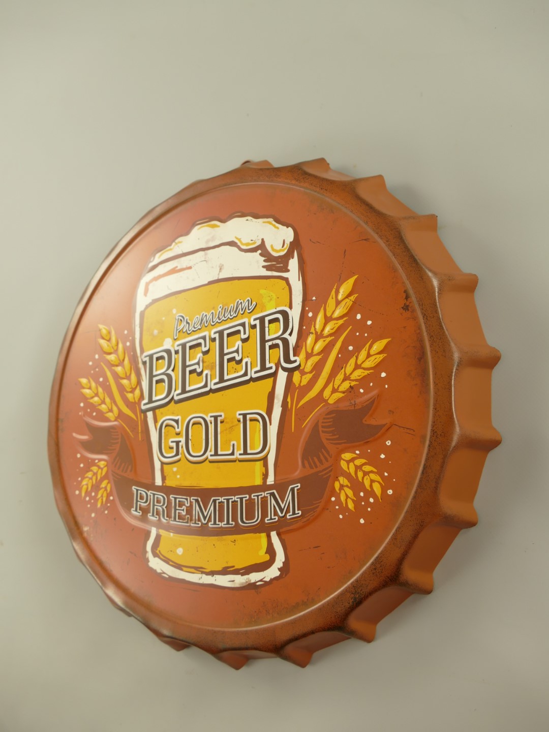 RAUS*PREIS Wandschild(Gestanzt)Premium Beer D.42cm