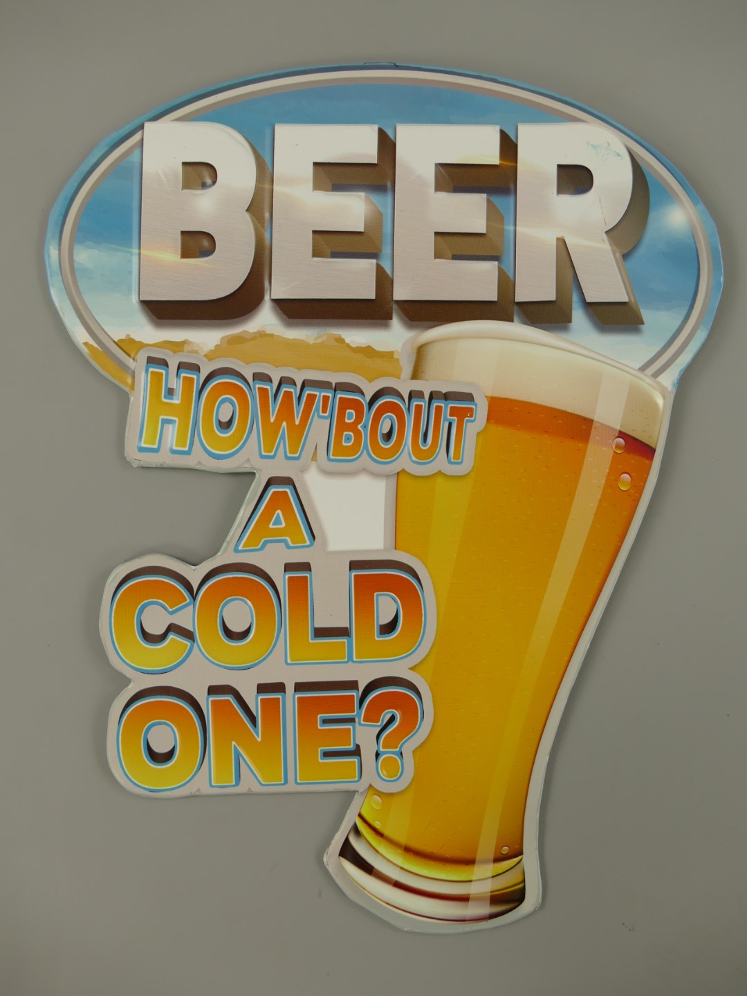 *ANG. Wandschild(Gestanzt)Eisen Cold One H.37x30cm