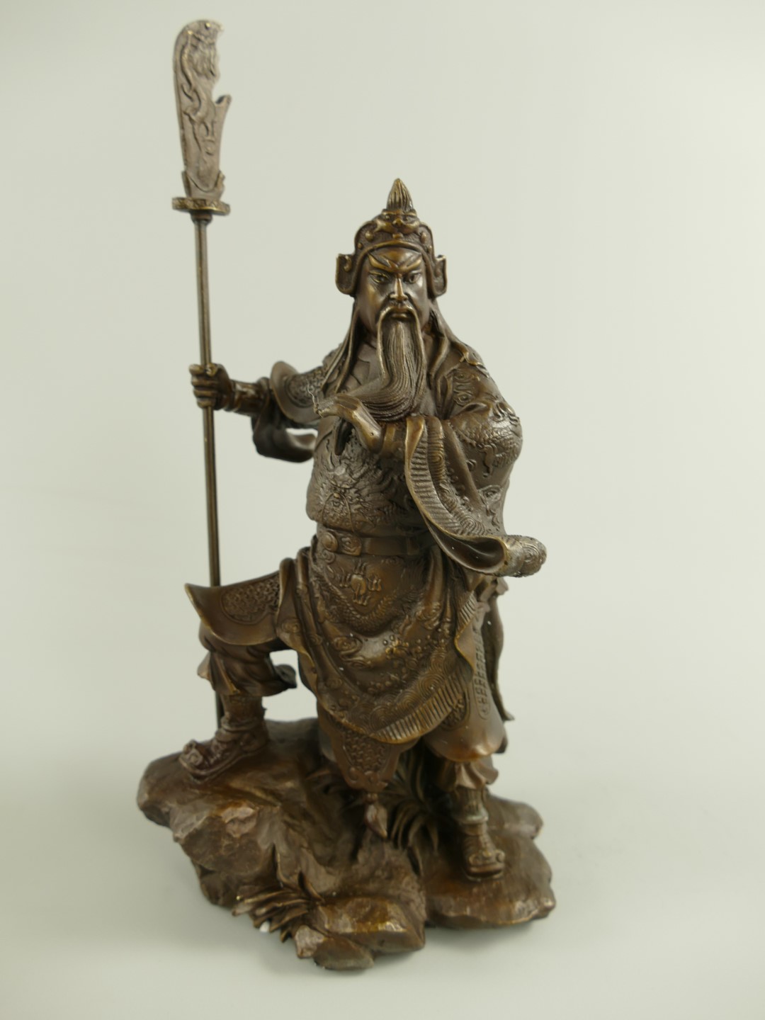 *ANG. Figur Bronze Chinesischer General H.30x15cm