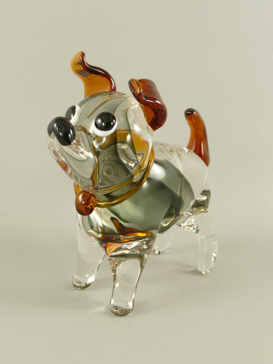 Glasfigur Hund farbe H.22cm
