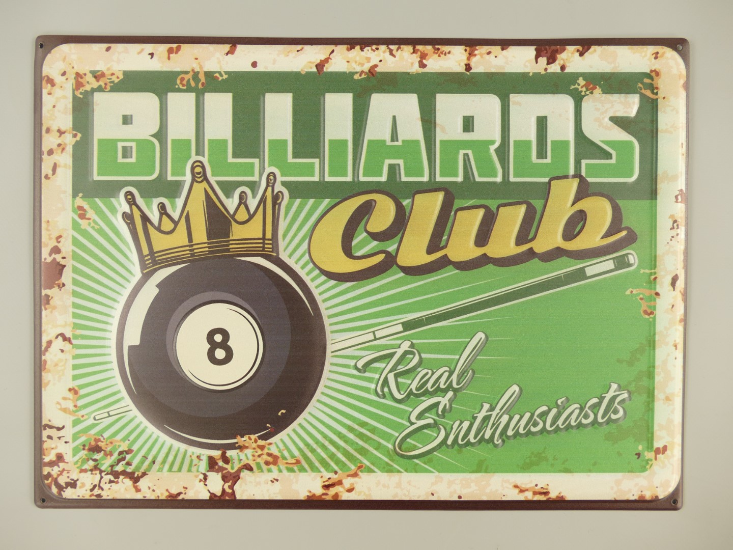 Wandschild(Gestanzt) Billiards Club H.30x40cm