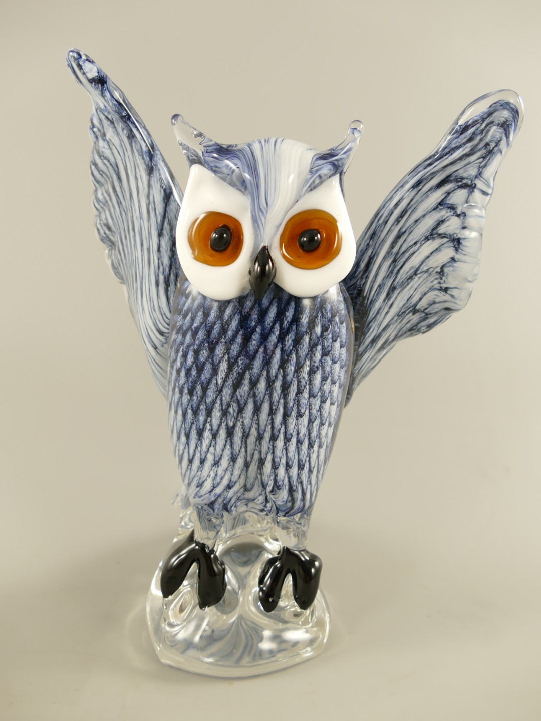 Glasfigur Murano styl Eule farbe H.30cm