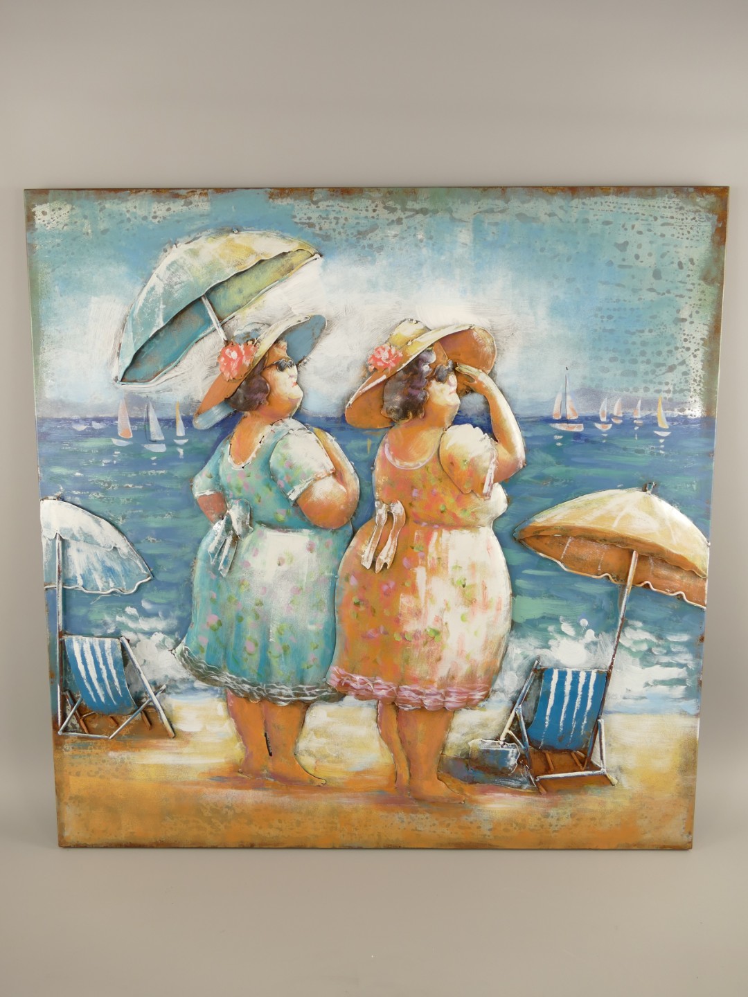 (*) Metallbild (3D) Eisen Frauen L.80x80cm