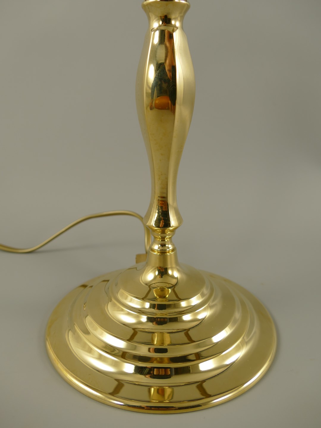 Pilzlampe Messing(Glas farb. grün)H.37cm
