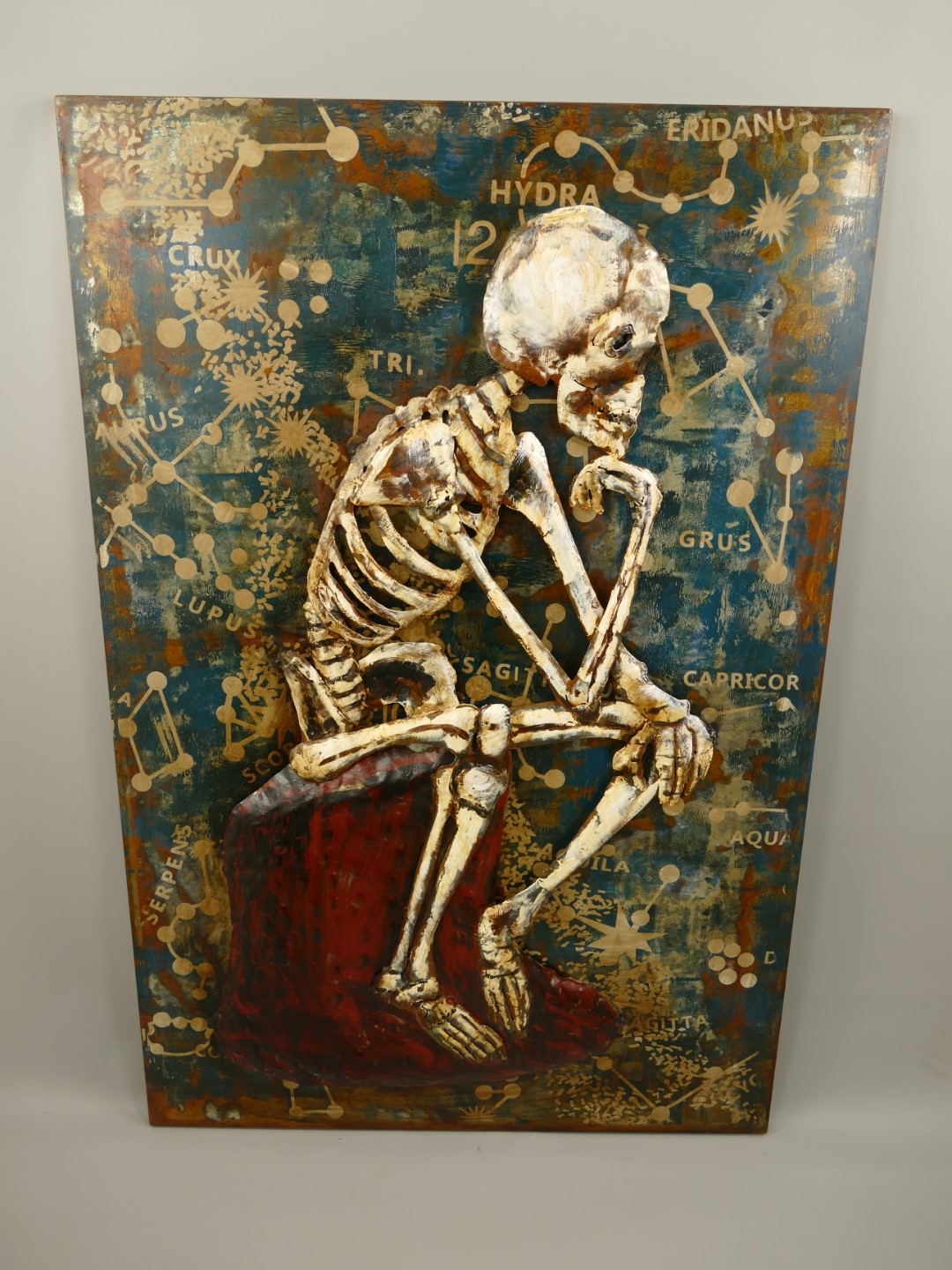 (*)Metallbild (3D) Eisen skelett H.120x80cm